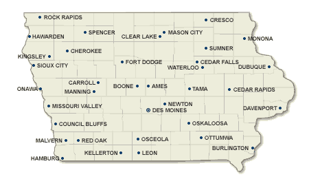 Iowa map