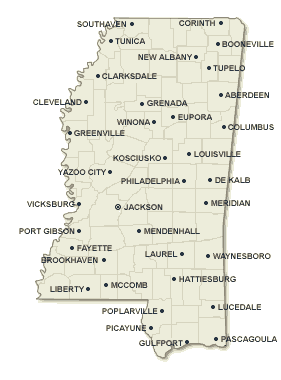 Mississippi map