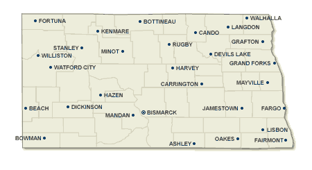 North Dakota map