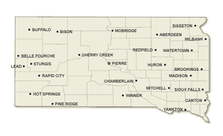 South Dakota map